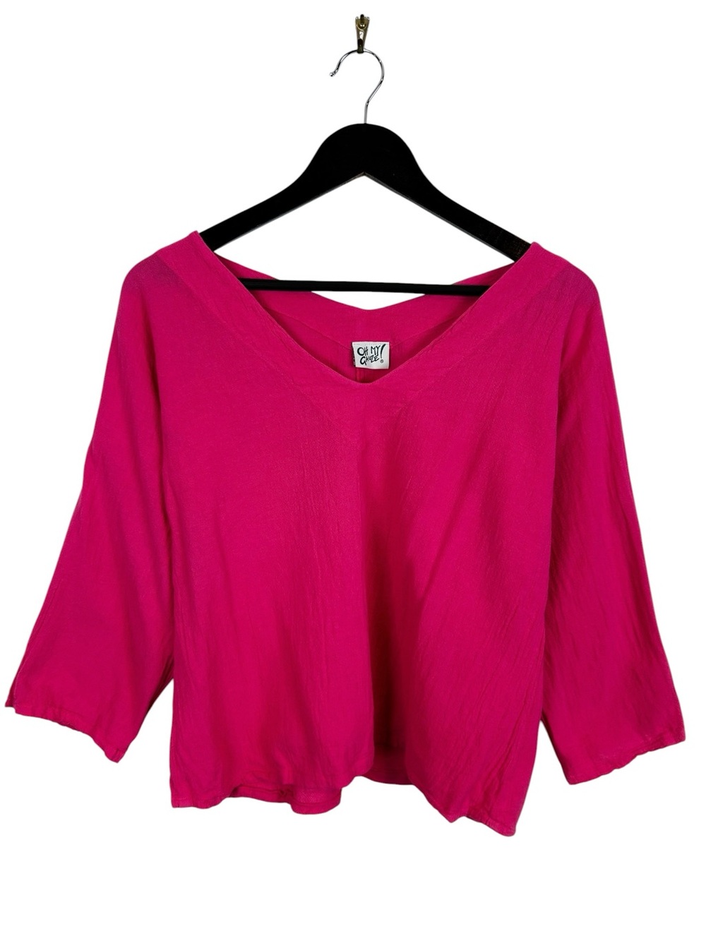 Oh My Gauze! Pink 100% Cotton Gauzey V-Neck Top Size 1 / Small